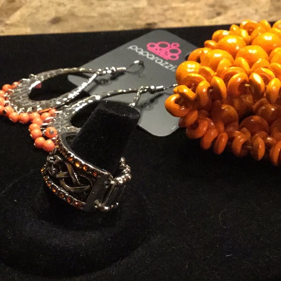 ☀️Sunny Trio: Orange Earrings, Bracelet & Ring. - Picture 2 of 3
